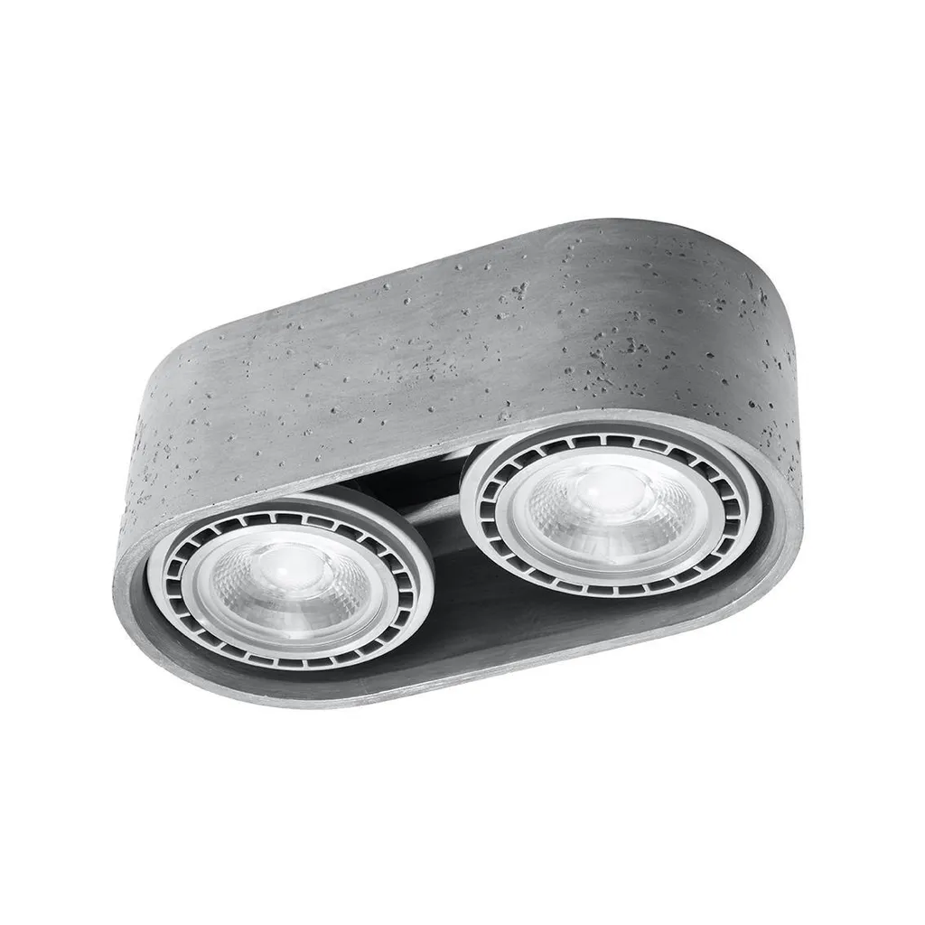 Sollux BASIC 2 Lampada Soffitto Cemento 2xGU10 - Stile Loft Urban