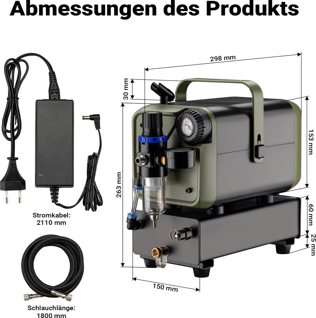 Compresseur design aérographe Wiltec avec manomètre et débit 28 l/min - 3