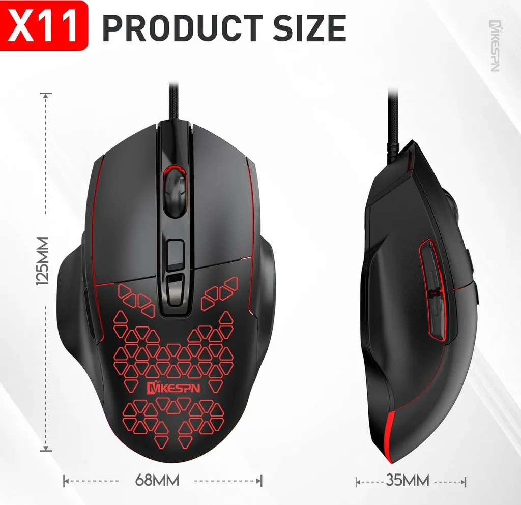 Mouse PC Gaming RGB INF: Precisione 7 Tasti e Design Ergonomico - 3