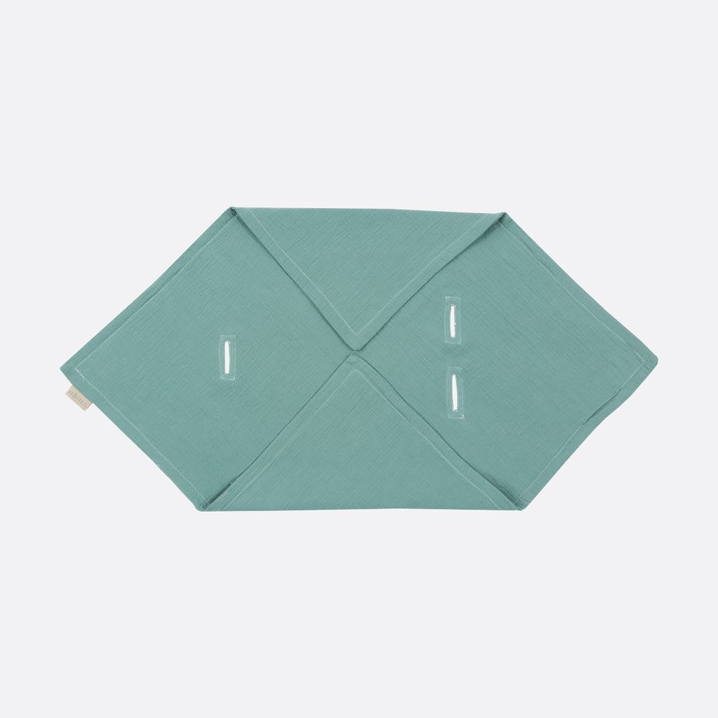 KraftKids Babydecke für Babyschale Sommer Musselin nilblau 100 cm x 100 cm