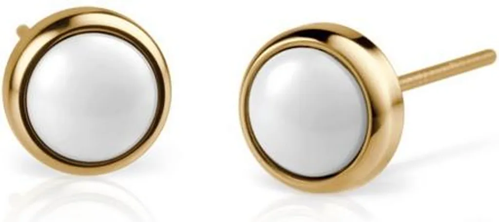Boucles d'oreilles en céramique blanche et acier poli Bering Jewelry