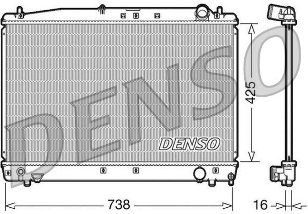 DENSO DRM50033 - OE 1640027050 Kühler, Motorkühlung für Avensis (T22), Avensis (T25), Avensis Verso (M2)