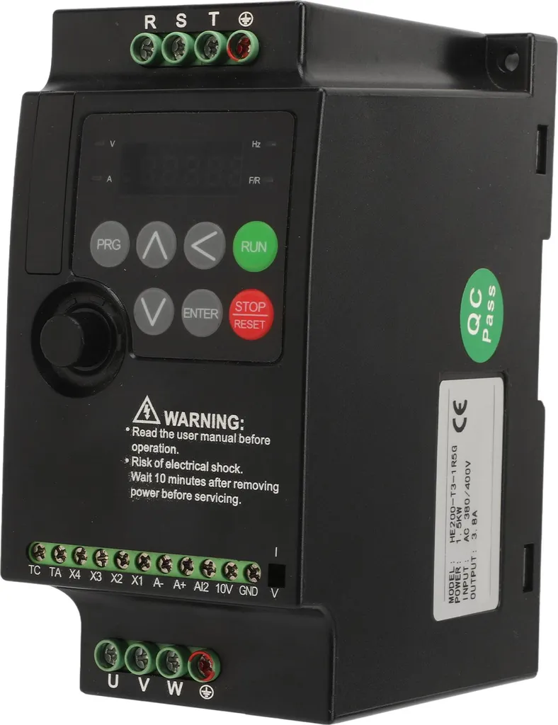 VFD 1.5kW triphasé 380V à haute performance pour machine rotative