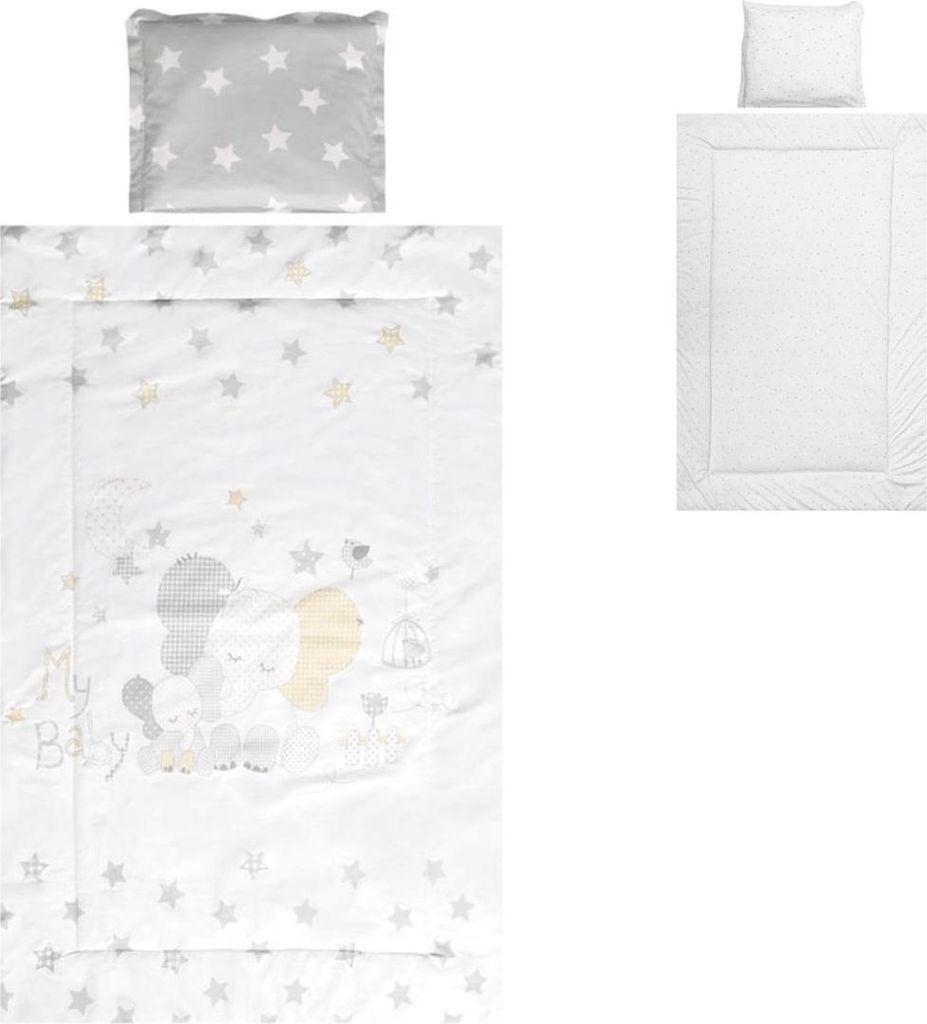 Lorelli Kinderbettwäsche 3-teilig, Decke 140 x 95 Kissen 43 x 35 Laken 150 x 100 silbergrau