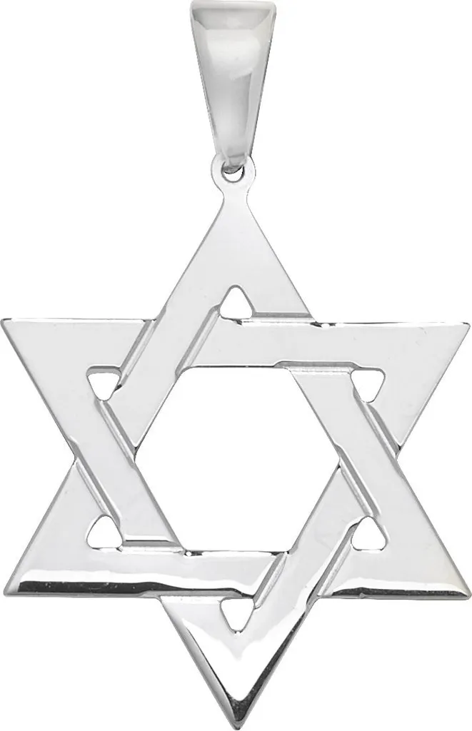 Pendentif Étoile de David en Argent 925 Fin 37x14mm Modèle TRS23888