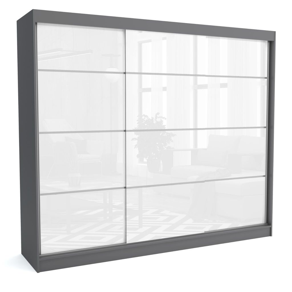 Kleiderschrank JULY ANTRACITE 250 cm – Schiebetüren, Produktbild 