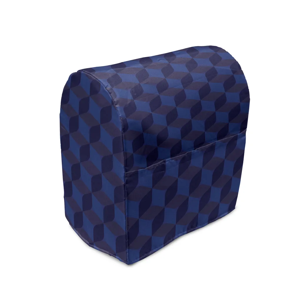 Housse de Protection Mixeur Design Cubes Indigo 3D pour Cuisine Moderne
