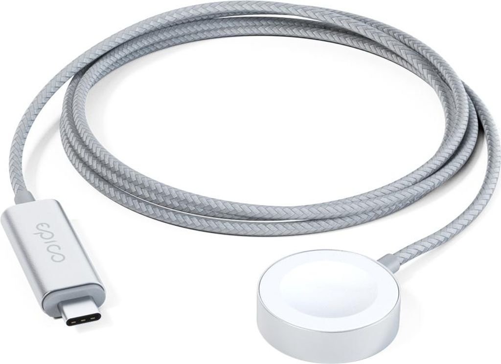 Epico USB-C Ladegerät Apple Watch 1,2m - Silber