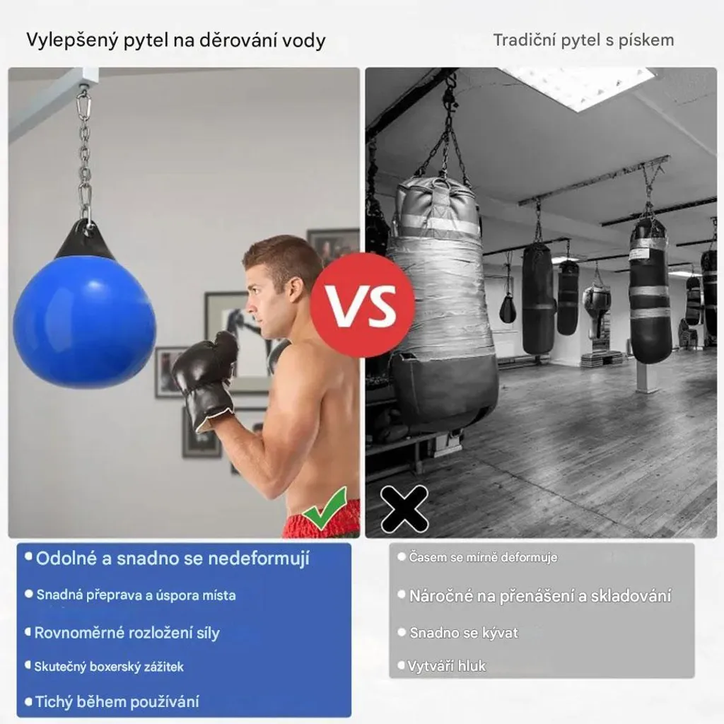 Sac de boxe à eau bleu Ø45 cm avec absorption des chocs optimale