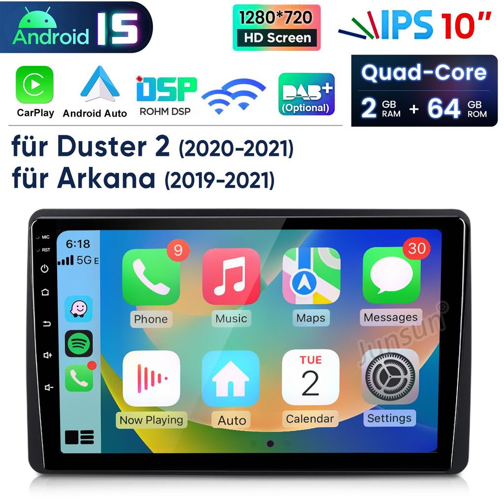 Autoradio 10 pollici con CarPlay e Android 15, compatibile Immagine del prodotto 
