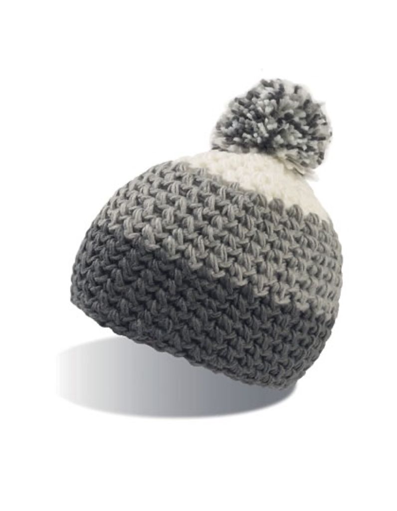 Atlantis EVER | Everest Beanie Wintermütze - Farbe: Grey/Grey/White - Größe: One Size