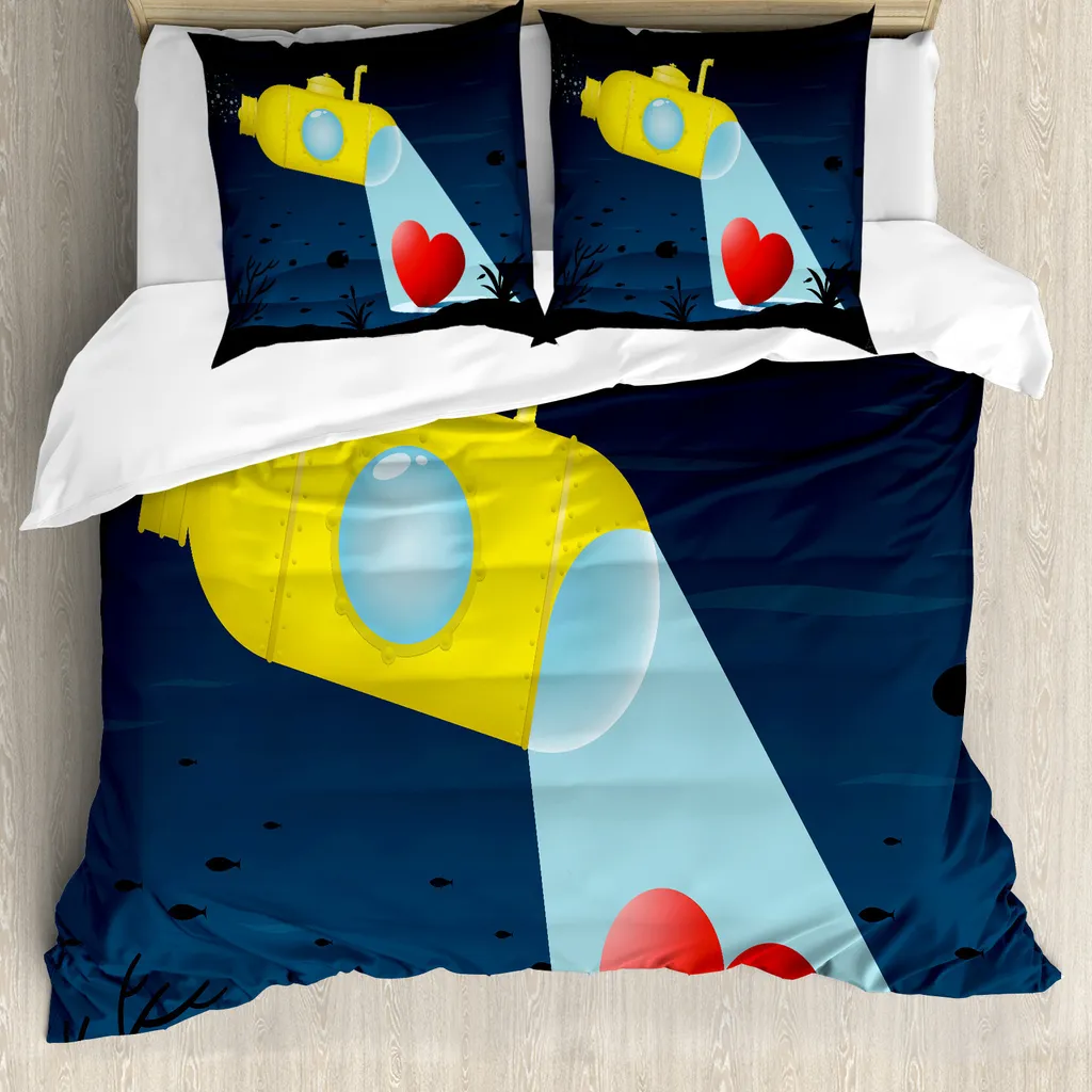 Copripiumino Sottomarino Giallo ABAKUHAUS: Avventura Blu Giallo