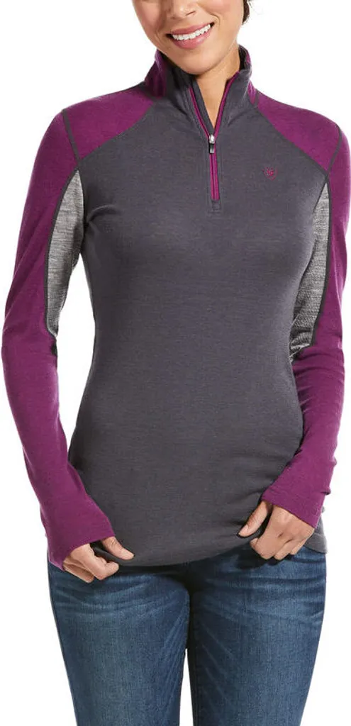 Couche de Base Équitation Ariat Cadence Confort Thermique Violet Taille S