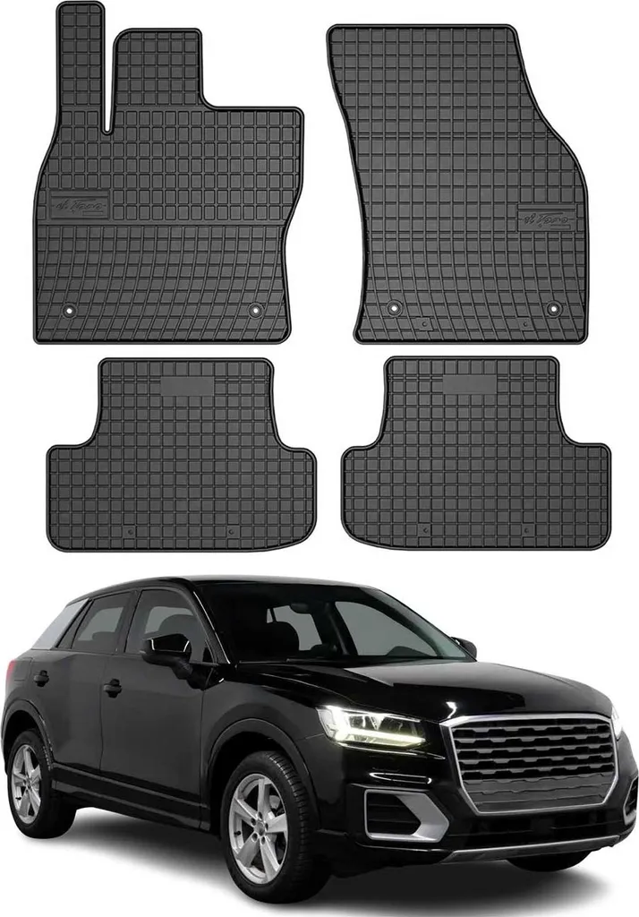 Tappetini Gomma Audi Q2 2017-2025 | Set 4 Pezzi Nero Altissima Qualità