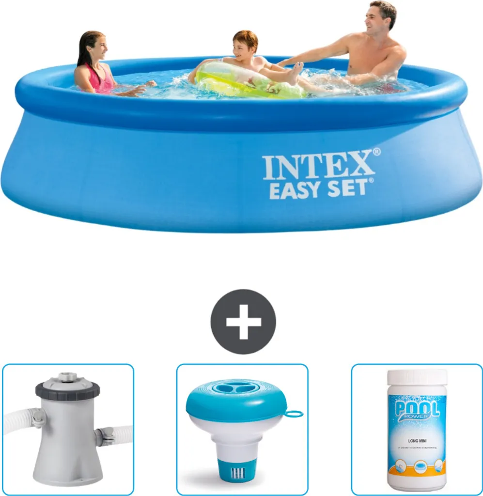 Intex Easy Set 305x76 cm - Piscina Gonfiabile Blu con Pompa e Cloro