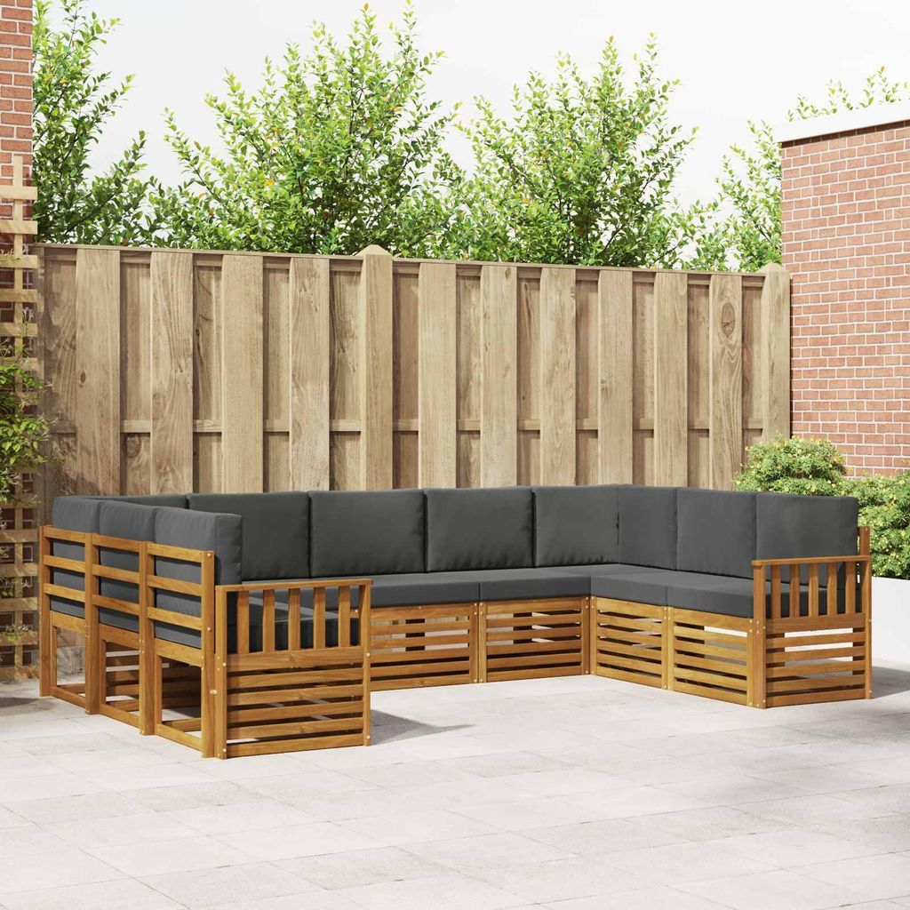 "Neues Produkt" Sofagarnituren - CLORIS - Terrassen-Sofa - 9 pcs - Natur und Anthrazit Massivholz Akazie - Modern Gartensofas V2238
