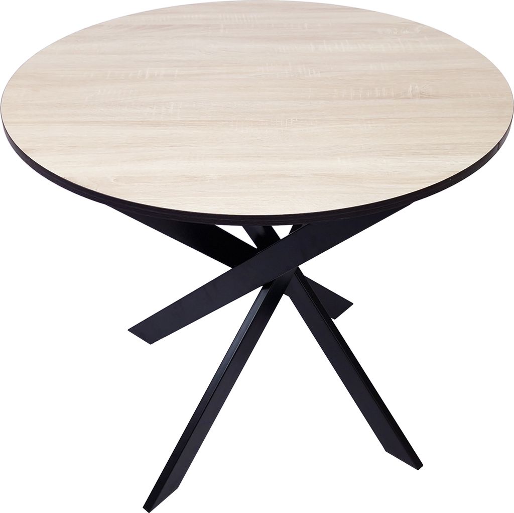 ZEN Table à manger ronde fixe, 90x90x77cm, Couleur chêne et Image du produit 