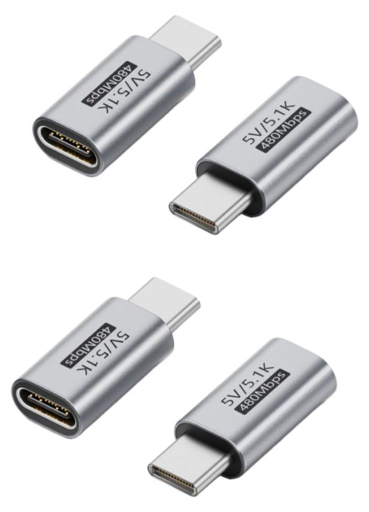 INF 5.1K USB-C Ladeadapter 4er Set Aluminium PVC kompakt Produktbild 