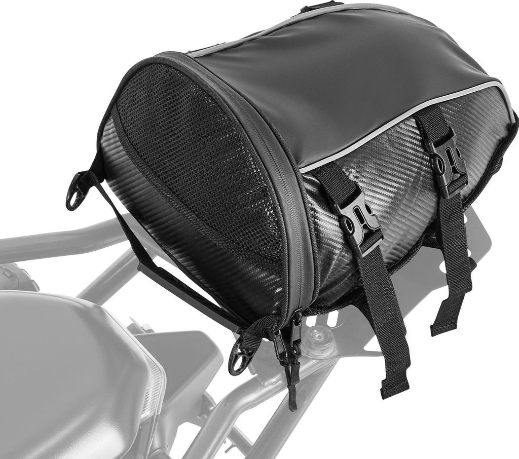 Motorrad Hecktasche - Rücksitz-Gepäcktasche 10 L - Wasserdichte Regenhülle - Mit Schultergurt - Mit Innentasche - Für Gepäckträger und Sitzba...