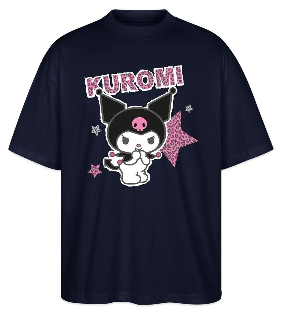 Spreadshirt Kuromi Mit Schriftzug Leo Stil Oversize Uni T-Shirt, XL, Navy