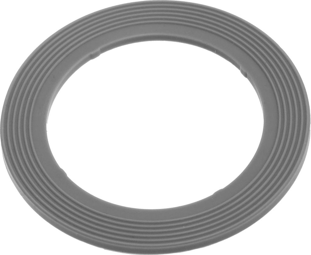 A gray rubber ring with ribbed edges, presented in isolation against a white background.