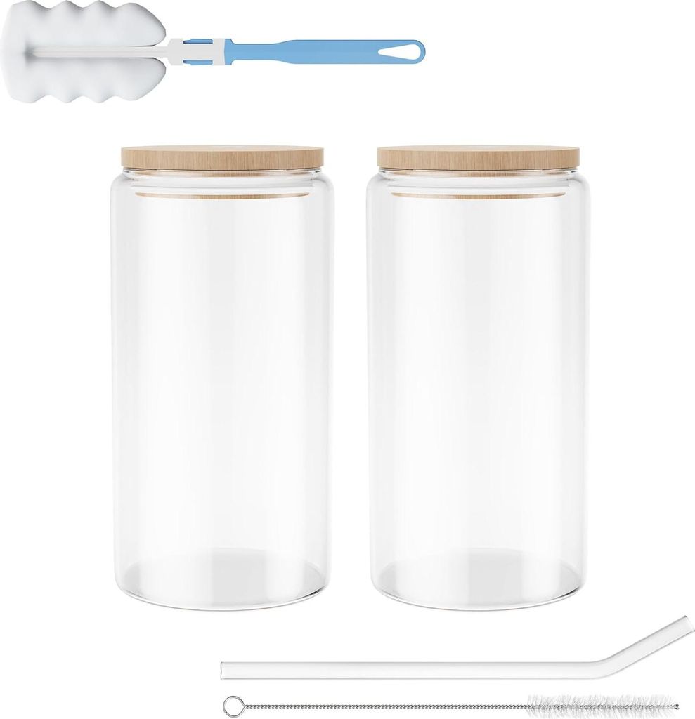 JOIEYOU Verres à boire avec couvercle et paille 550ml Image du produit 