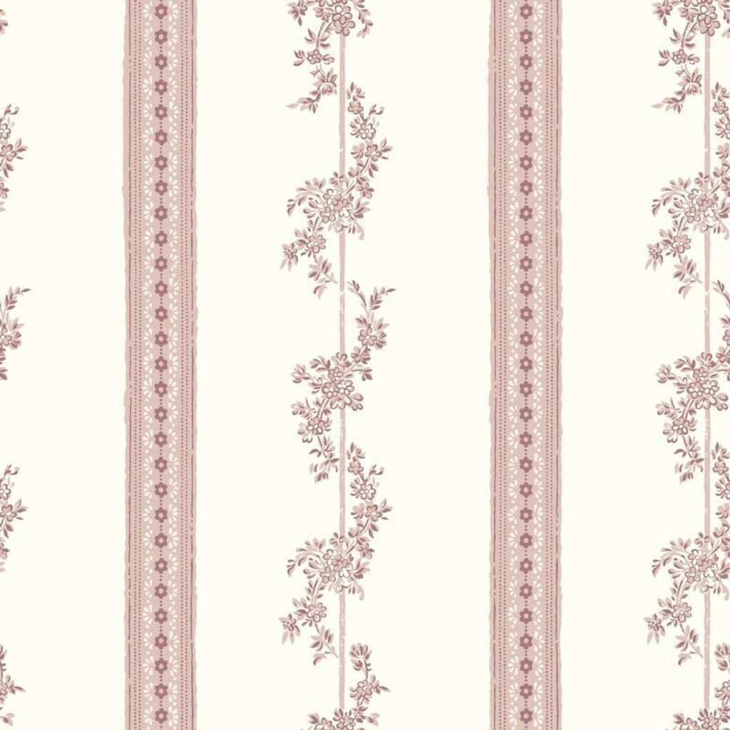 Borastapeter Tapete Blumen Beige und Rosa - 660048 - 53 cm x 10.05 m