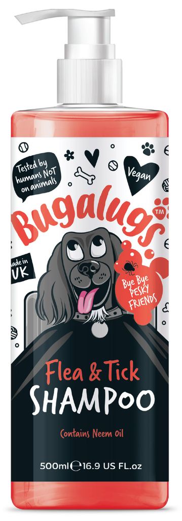 Bugalugs Floh- und Zeckenshampoo - 500ml mit Pumpdosierer Produktbild 