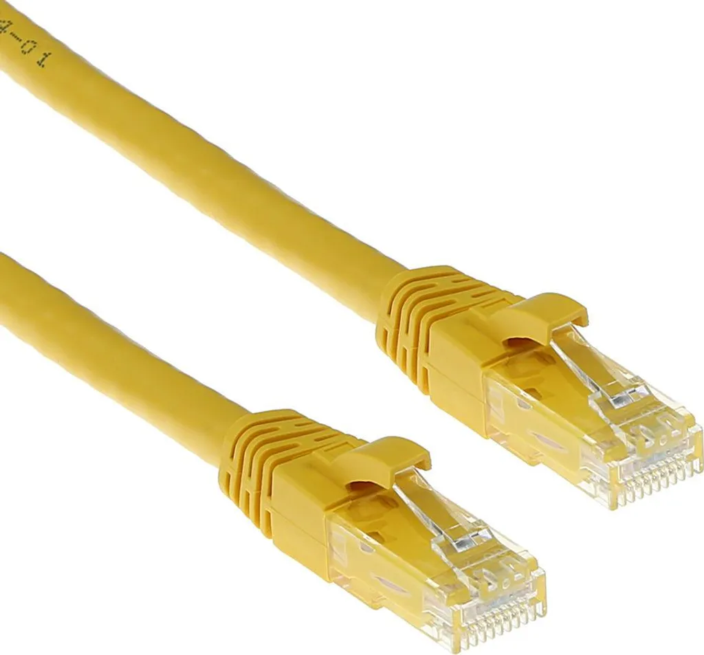 Câble réseau ACT IB2810 U/UTP CAT6A Patch Snagless Jaune 10m RJ45