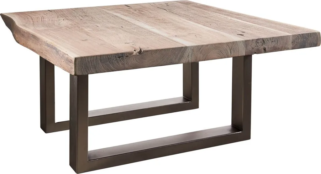 Table basse bois massif pour salon moderne 90x90 cm Acacia FREEFORM #122