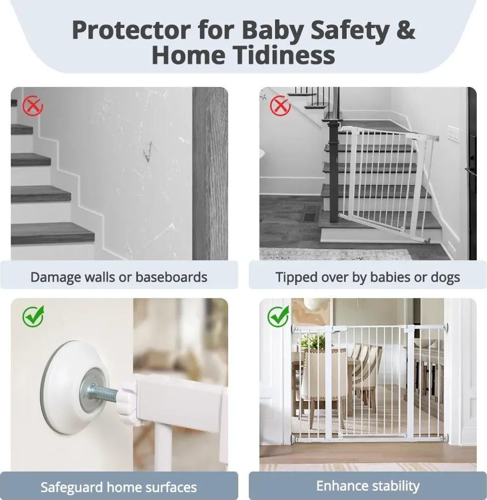 Fixation barrière de sécurité sans perçage : Lot de 4 protections PVC