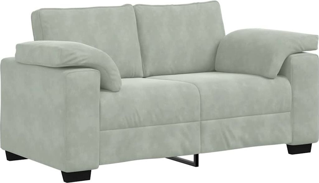 vidaXL Zweisitzer-Sofa Hellgrau 160x77x82 cm Samt