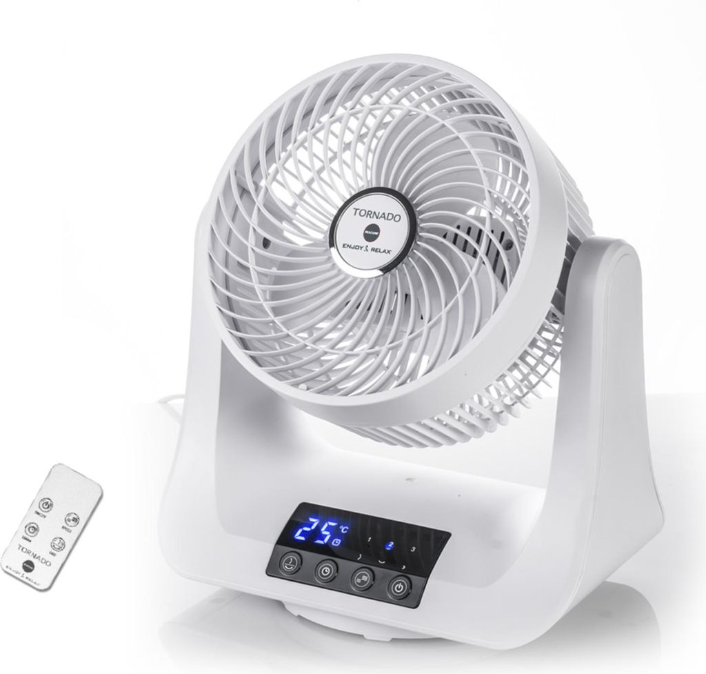 Macom Tornado 993 Ventilator mit doppelter Oszillation und 3 Geschwindigkeiten, Fernbedienung