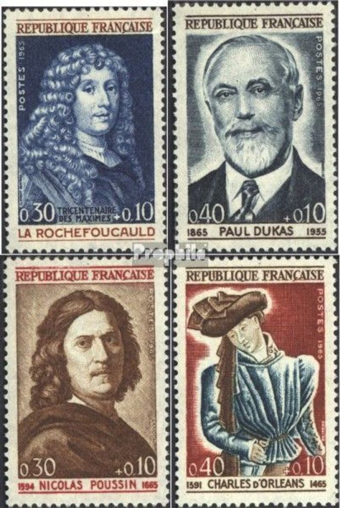 Briefmarken Frankreich 1965 Mi 1500,1501,1502,1503 Produktbild 