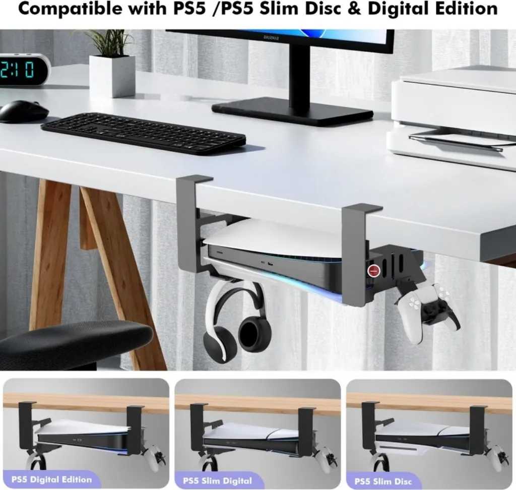 Support de Console PS5 Suspendu et Porte-Casque VR2 pour Gaming Setup - 2