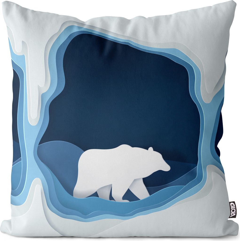 VOID Eisbär Grafik Arktis Kissenbezug Kissenhülle Polyester Dekoration Outdoor Dekokissen