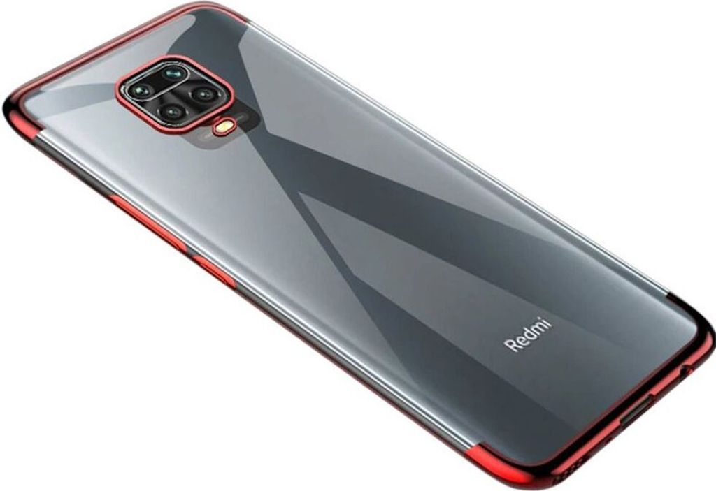 Clear Color Silikon Gel Electroplating frame Handyhlle Schutzhlle fr Xiaomi Redmi 10X 4G / Xiaomi Redmi Note 9 rot