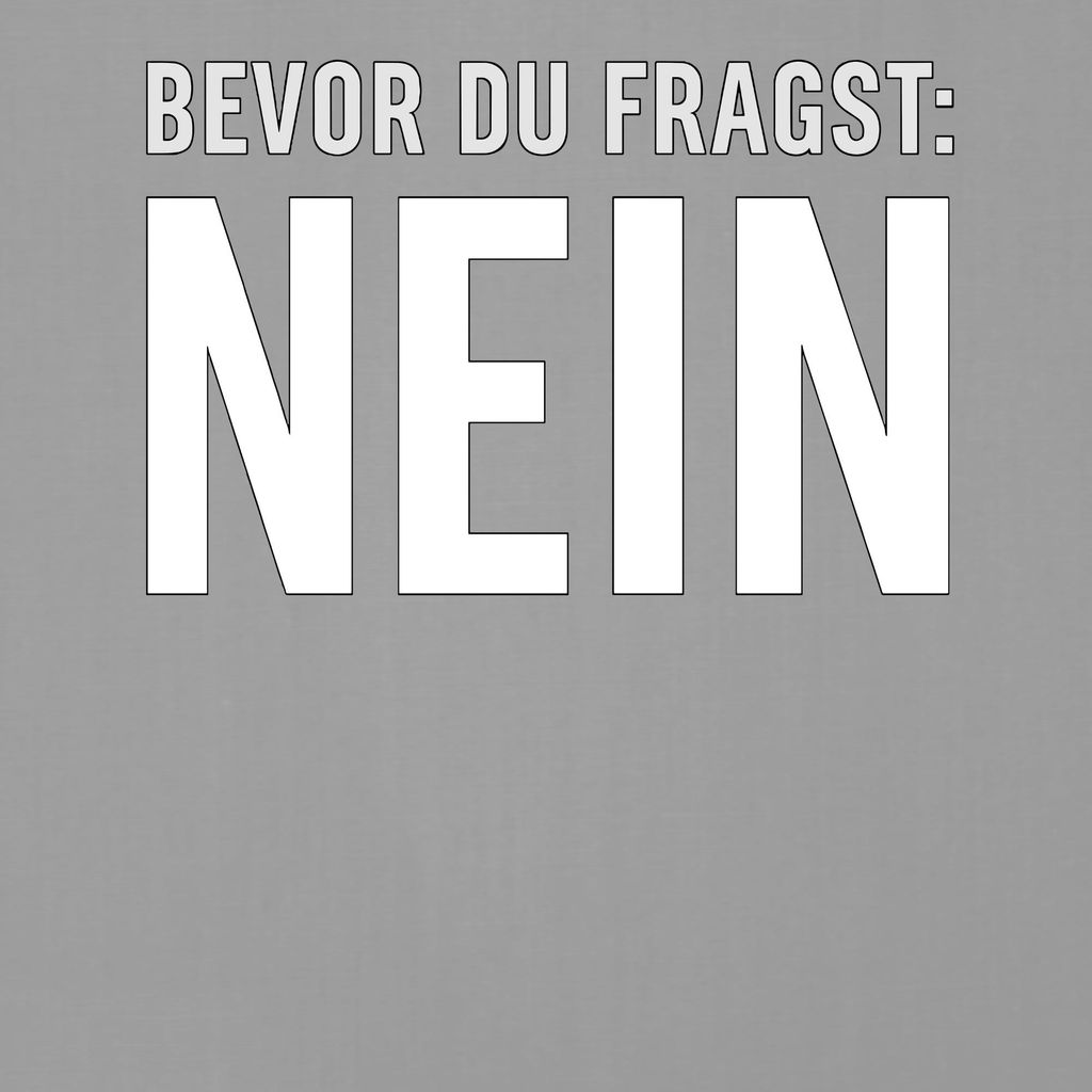 Bevor du fragst Nein lustig sarkastisch frech Spruch Geschenk Herren T-Shirt, Grau, XXL