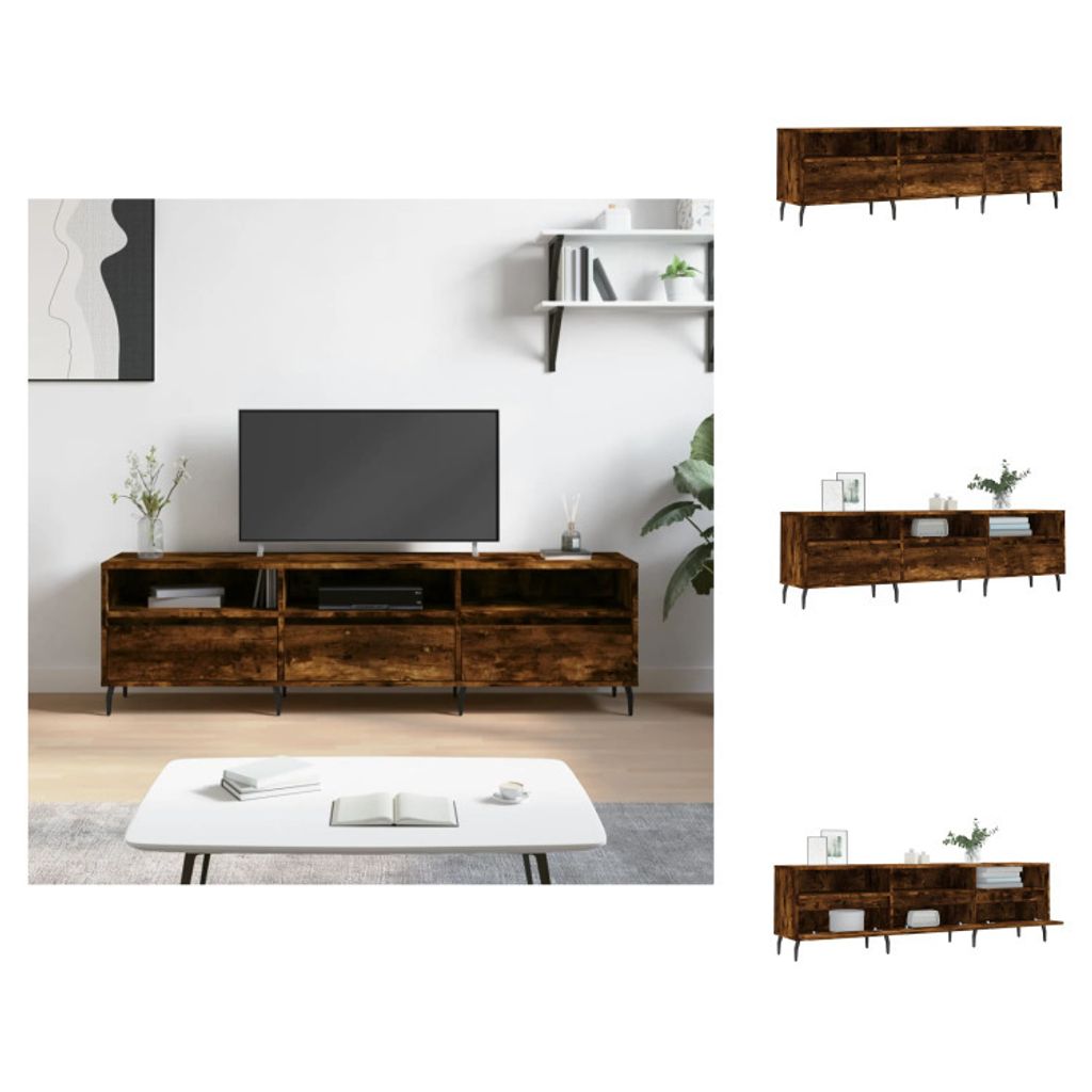 vidaXL TV-Schrank Räuchereiche 150x30x44,5 cm Holzwerkstoff - TV-Möbel
