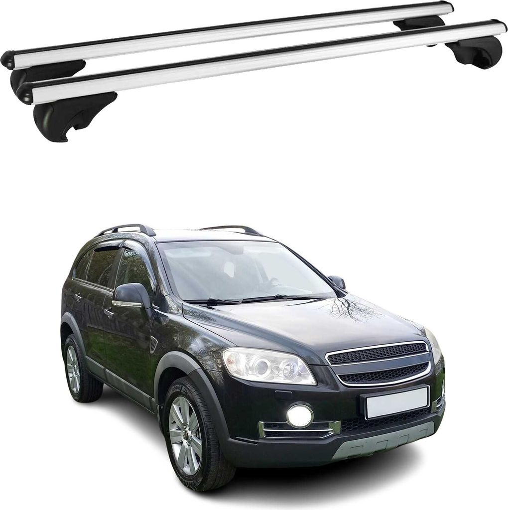 Dachträger Grundtäger für Chevrolet Captiva 2006-2016 75kg Alu Silber 2 tlg
