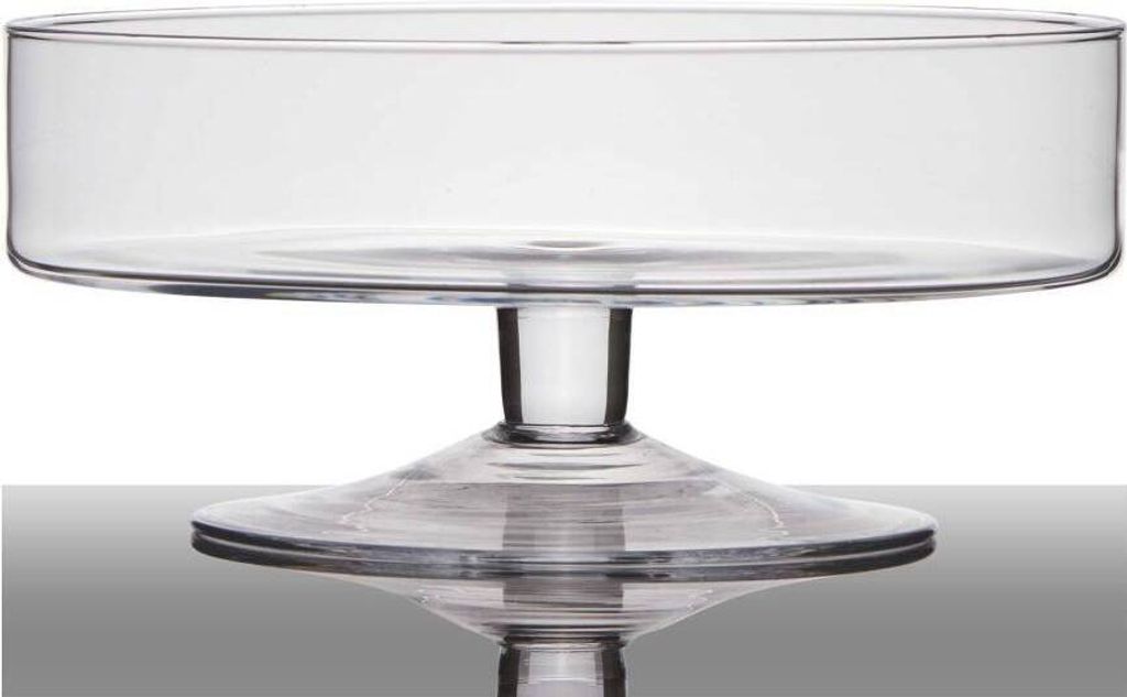 Glasschale auf Fuß CYLINDER H. 13cm D. 29cm rund transparent Hakbijl