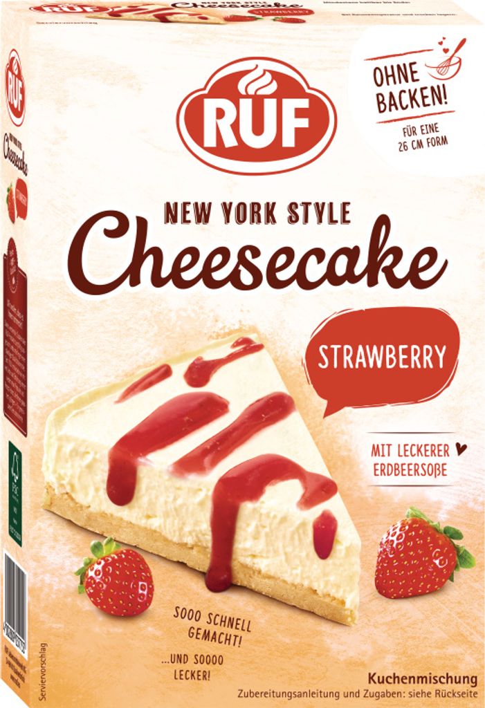 RUF New York Style Cheesecake Strawberry Backmischung Produktbild 