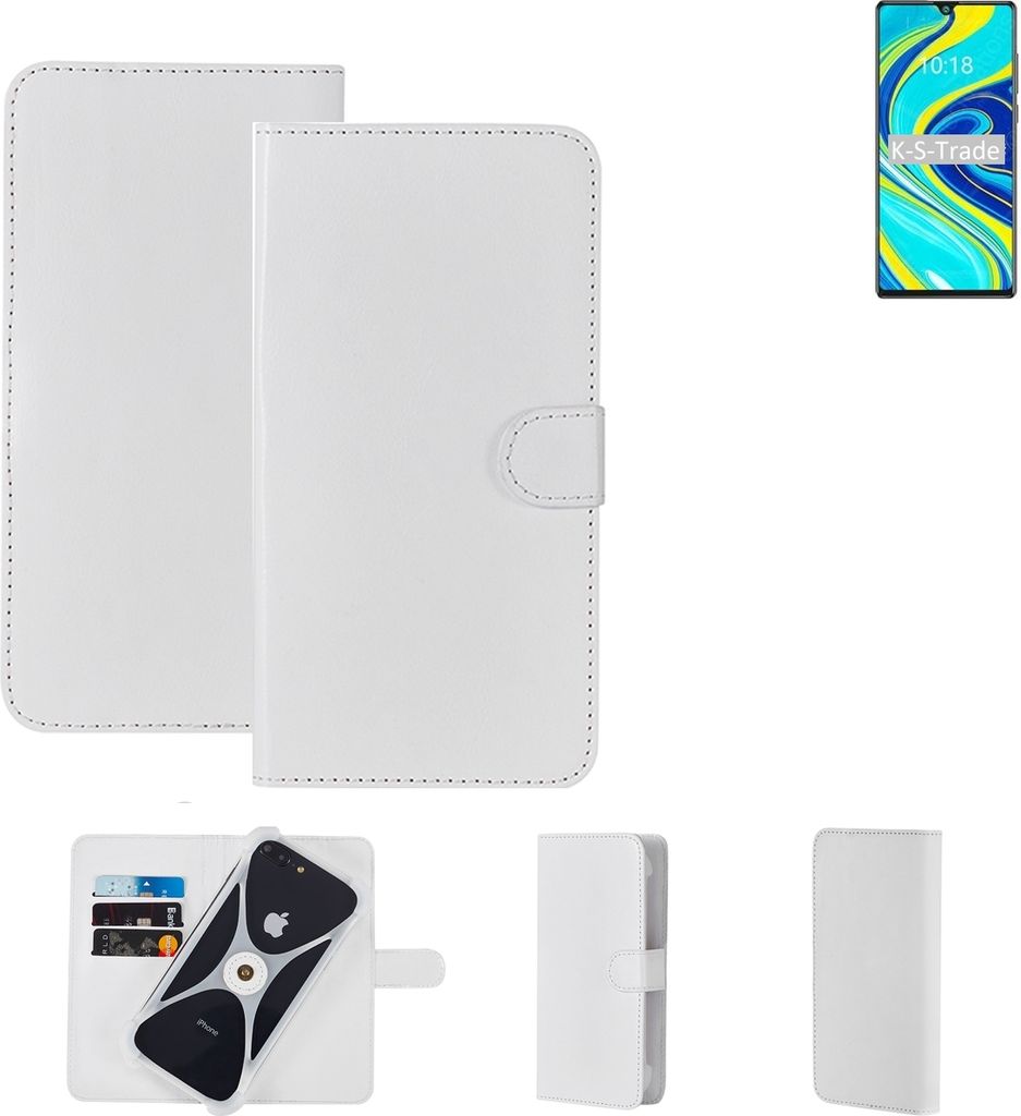 K-S-Trade Handy Hülle Schutz Hülle kompatibel mit Cubot P40 Cover Case Bookstyle Bumper weiß 1x
