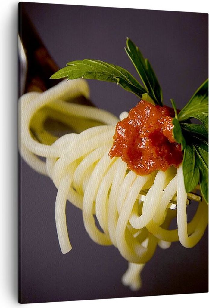 Bild auf Leinwand - Leinwandbild - Einteilig - Italien pasta spaghetti - 50x70cm - Wand Bild - Wanddeko - Wandbilder - Leinwanddruck - Wanddekorati...