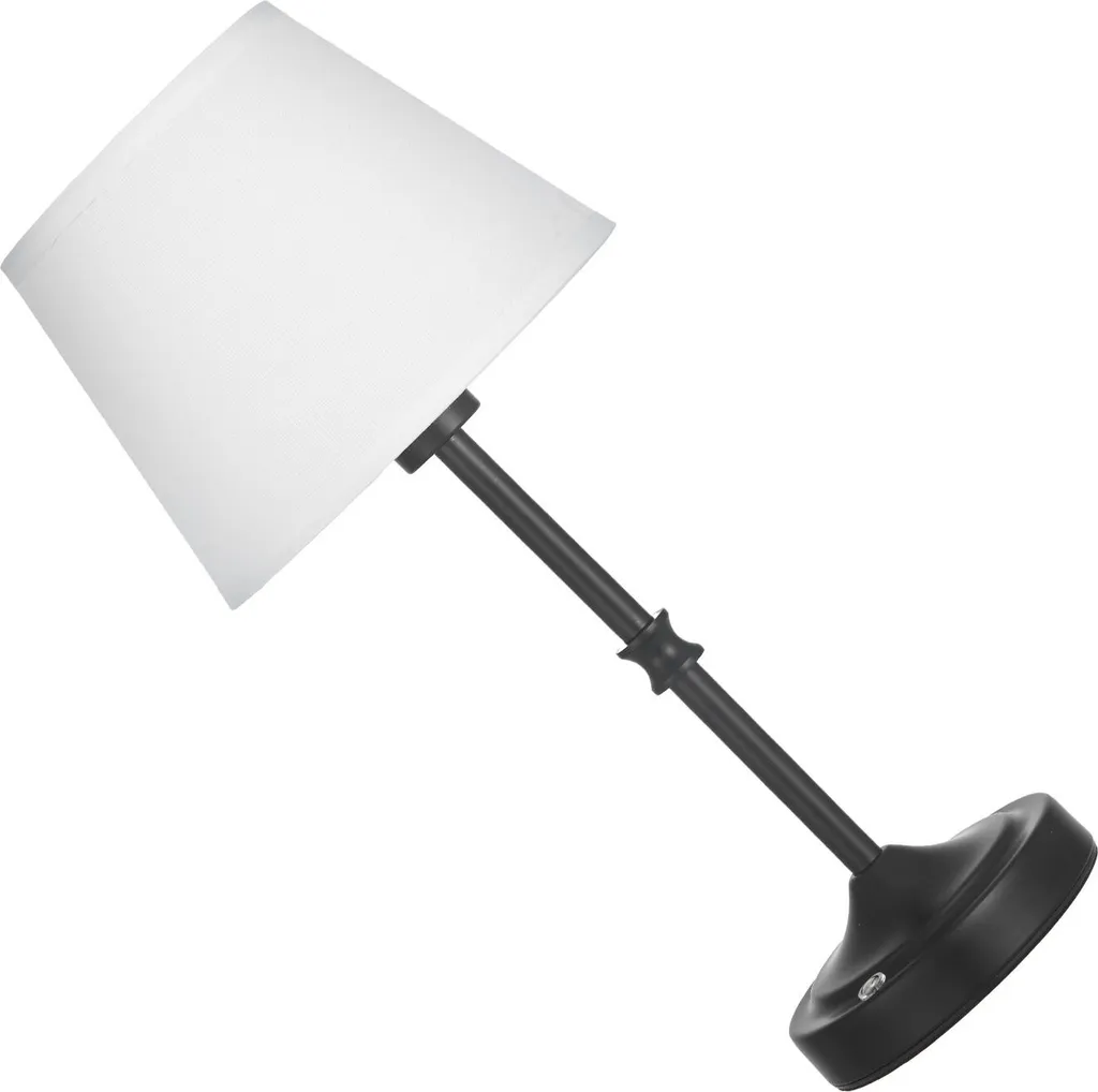 SucceBuy Lampes de Table Sans Fil avec Abat-jour en Tissu Noir - Lot de 2