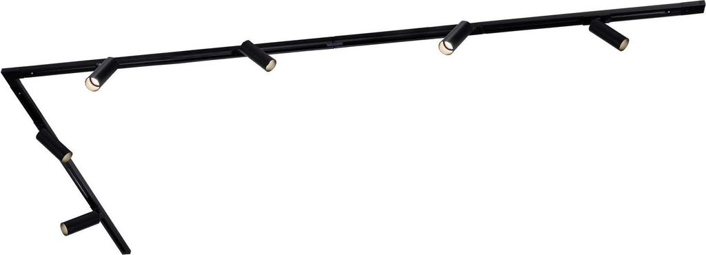 Ledvion - Schienensystem lampen, 3m, 1-Phasen, ohne GU10 Leuchtmittel, Schwarz, 6-flammig Spot, spotlight, deckenspot, deckenstrahler, strahler lampe