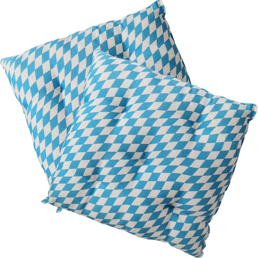 Stuhlkissen Genua 38x38 cm 2er Pack Sitzkissen mit Steppung, Farbe:Bayrische Raute