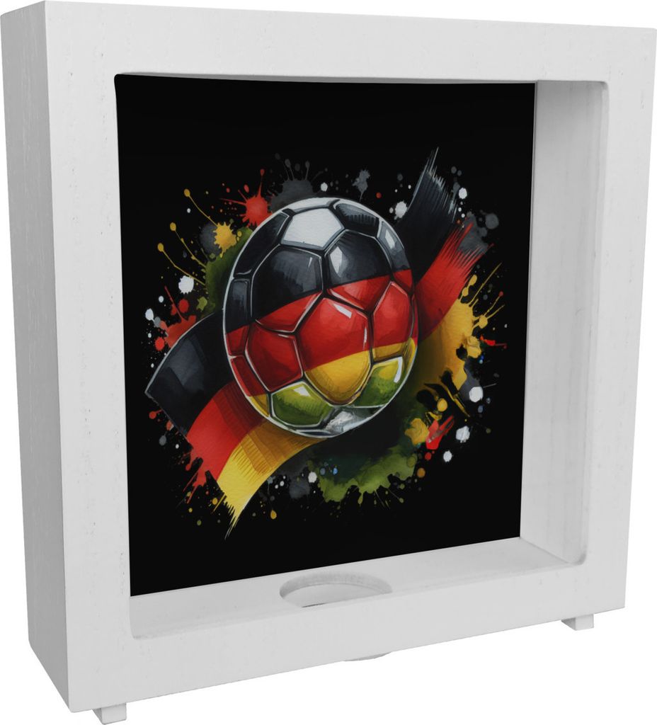 Fußball Deutschland Flagge Rahmen Spardose aus Holz
