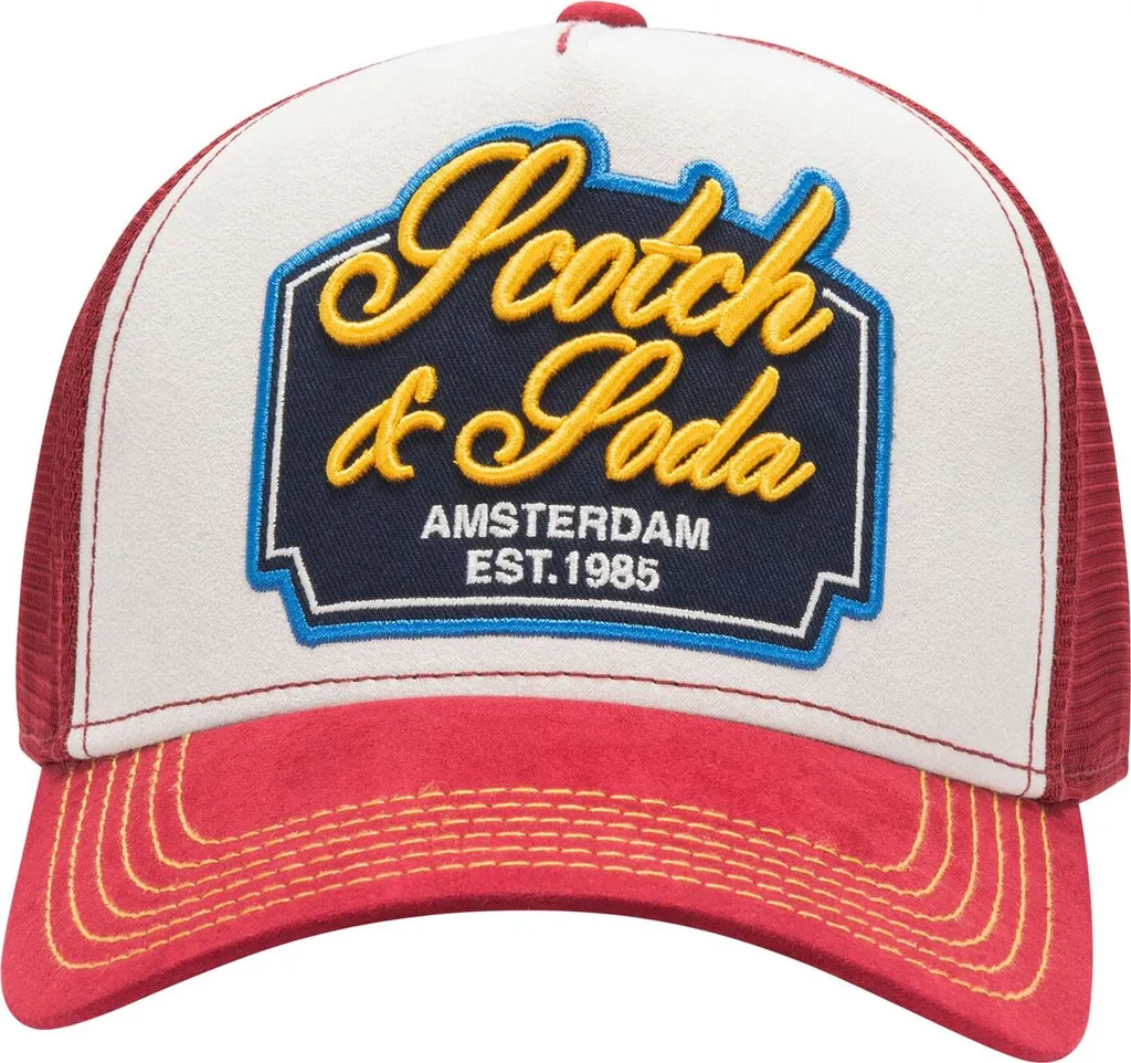 Cappello Scotch & Soda Arena Trucker Rosso Scuro - Regolabile e Iconico