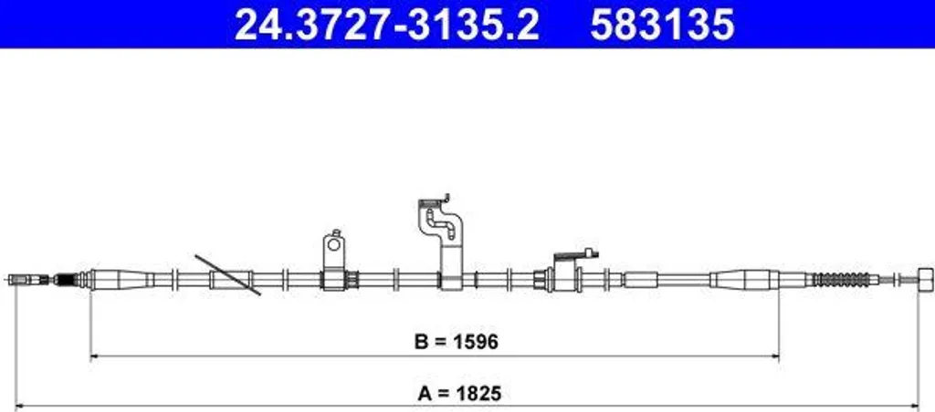 Câble de frein à main ATE 24.3727-3135.2 robuste avec gaine renforcée OE 597602W500